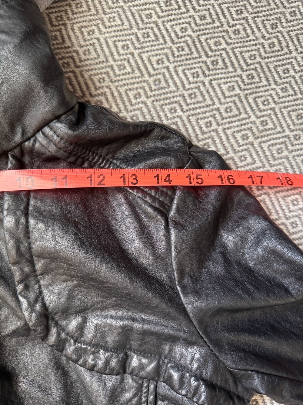 Miss Post Black Faux Leather Hooded Jacket - Picture 10 of 15